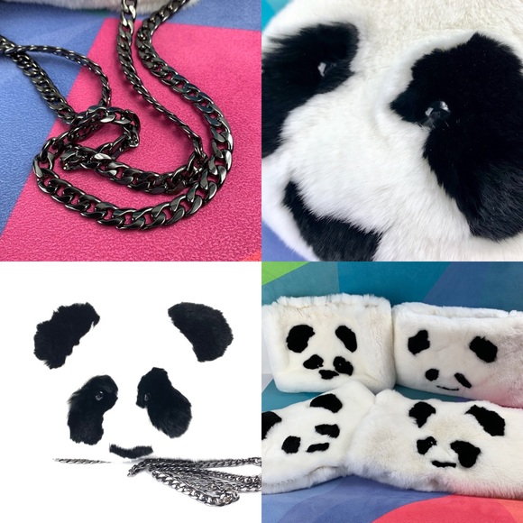 Panda bear face fur convertible crossbody purse - Picture 8 of 8